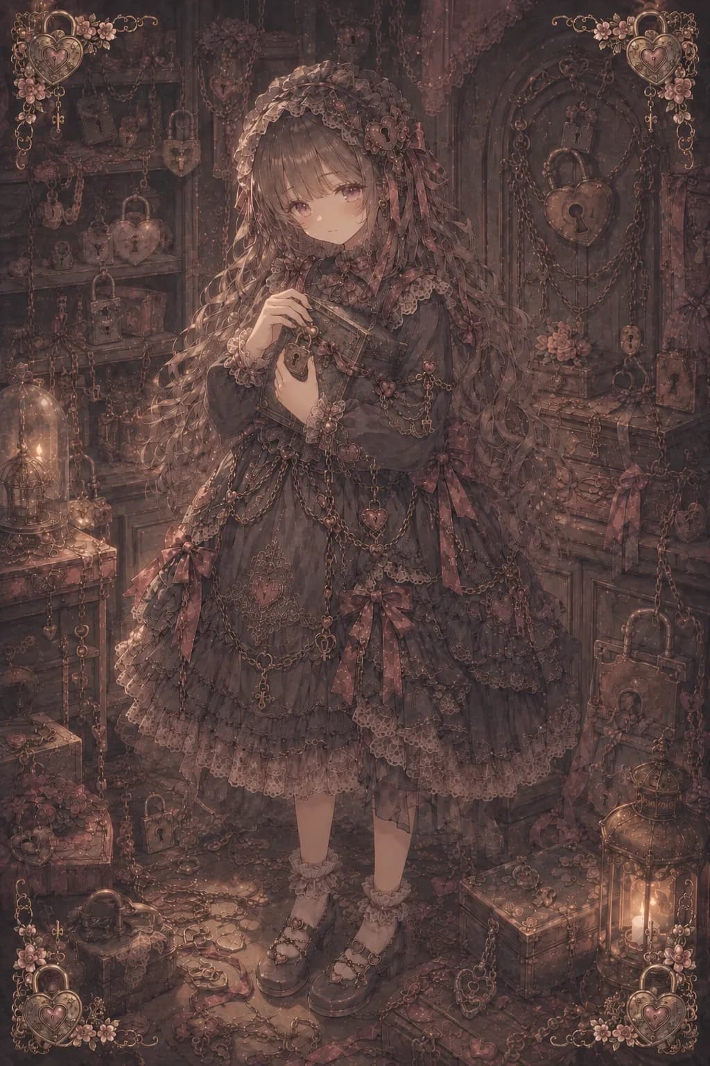 An Atelier DOLL awakened among locks in a dark room